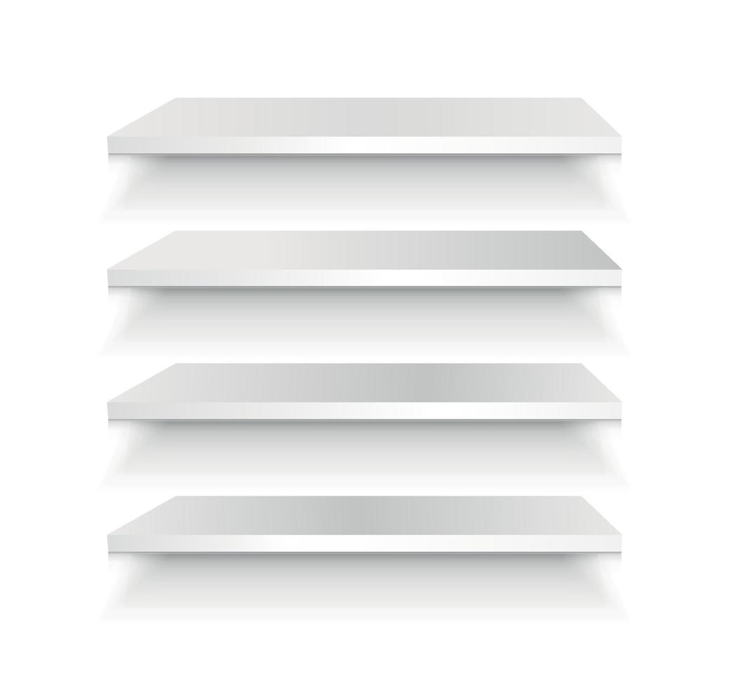 Empty white shelf vector illustration