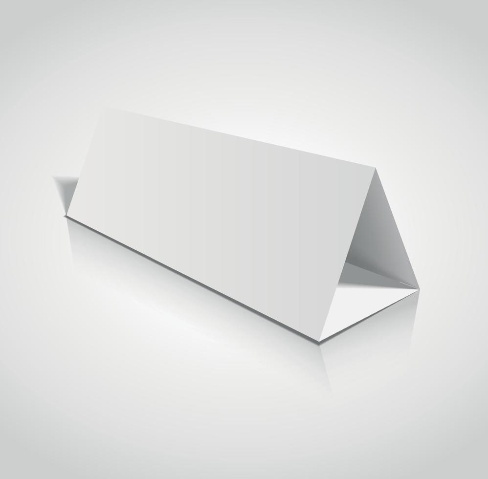 3d table paper card isolated on a grey background. vector