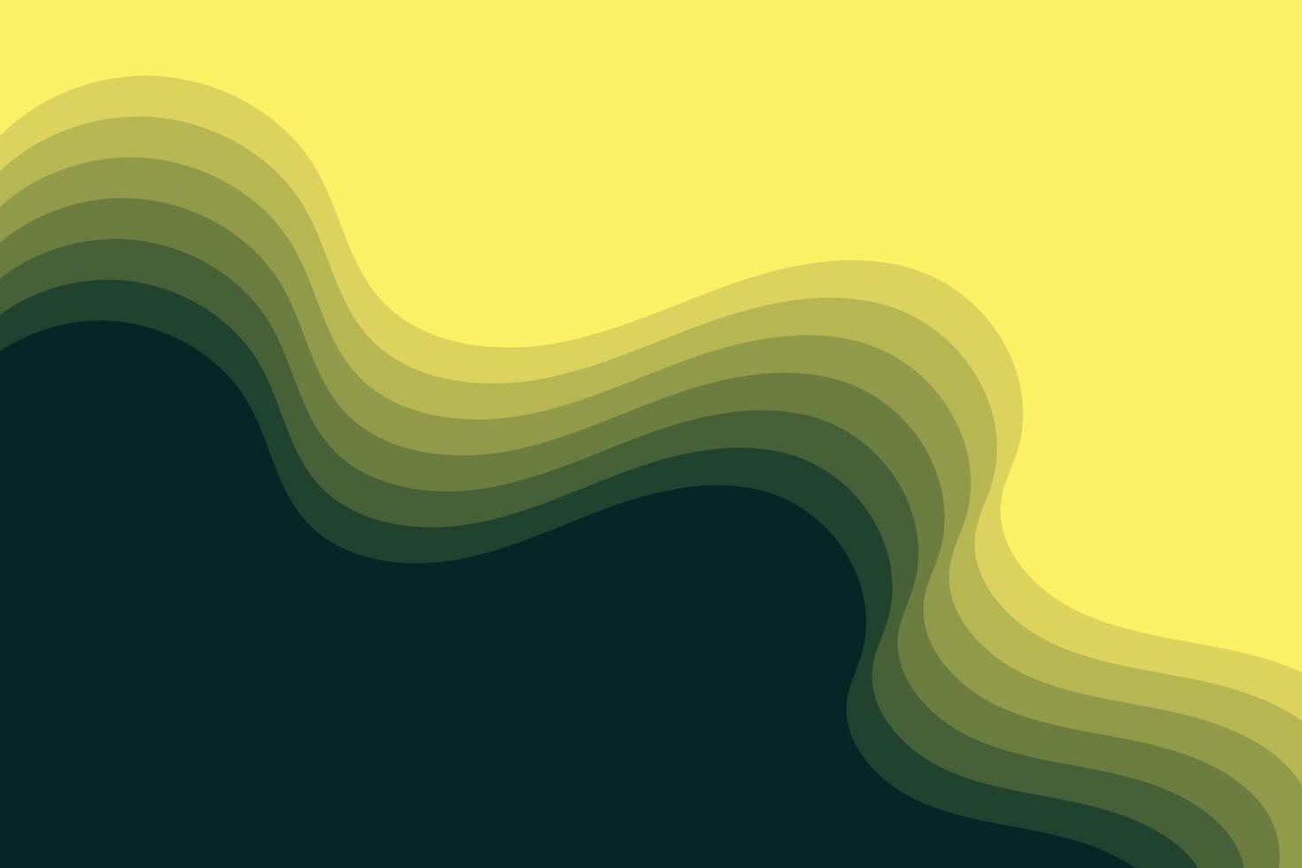 Fondo de formas onduladas en capas amarillas abstractas vector