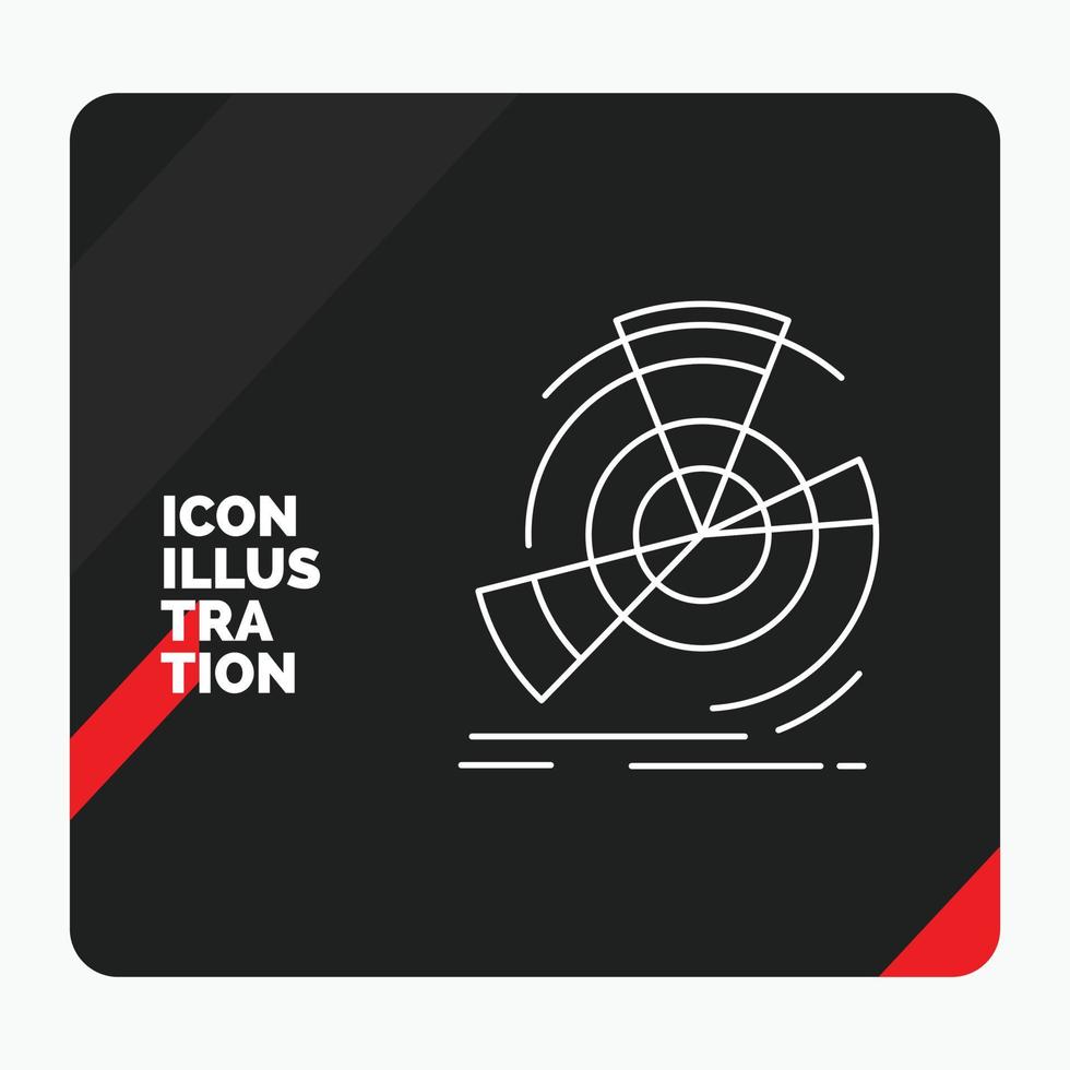Red and Black Creative presentation Background for Data. diagram. performance. point. reference Line Icon vector