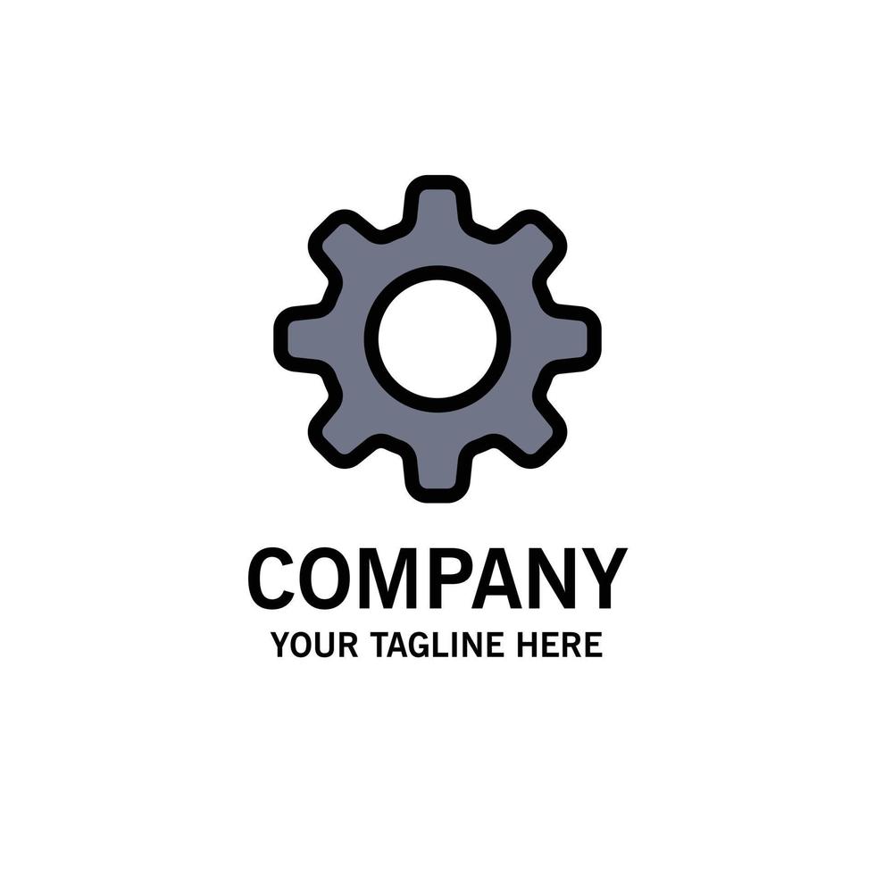 Cog Setting Gear Business Logo Template Flat Color vector
