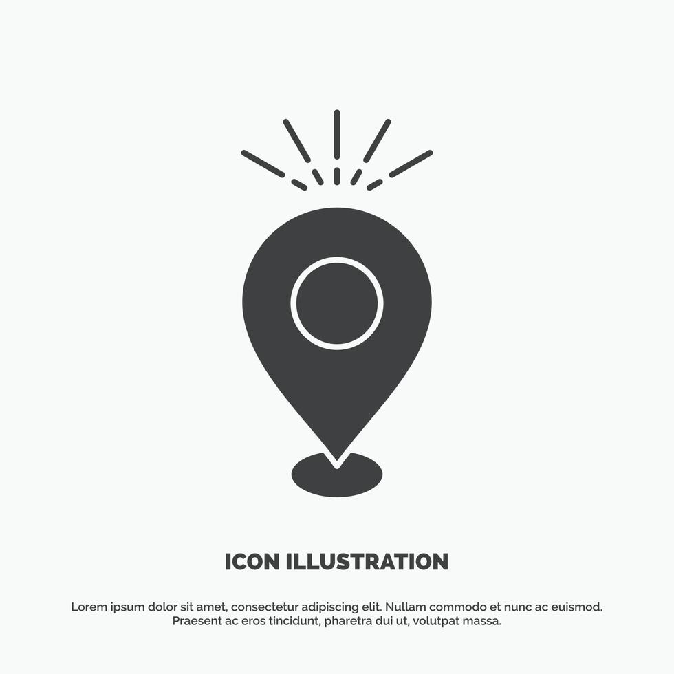 Location. Pin. Camping. holiday. map Icon. glyph vector gray symbol for UI and UX. website or mobile application