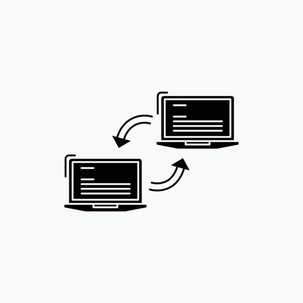 Computer. connection. link. network. sync Glyph Icon. Vector isolated illustration