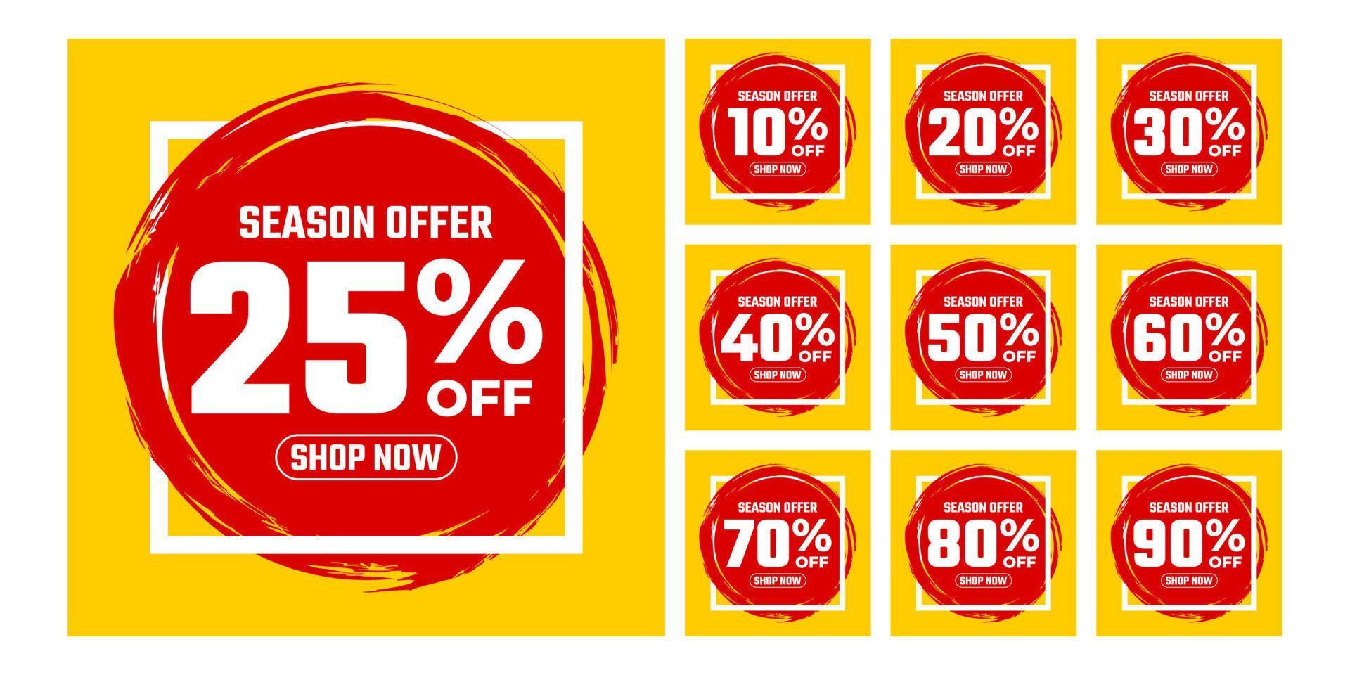 Sale tags set vector badge Special offer and discount promotion big mega flash sale