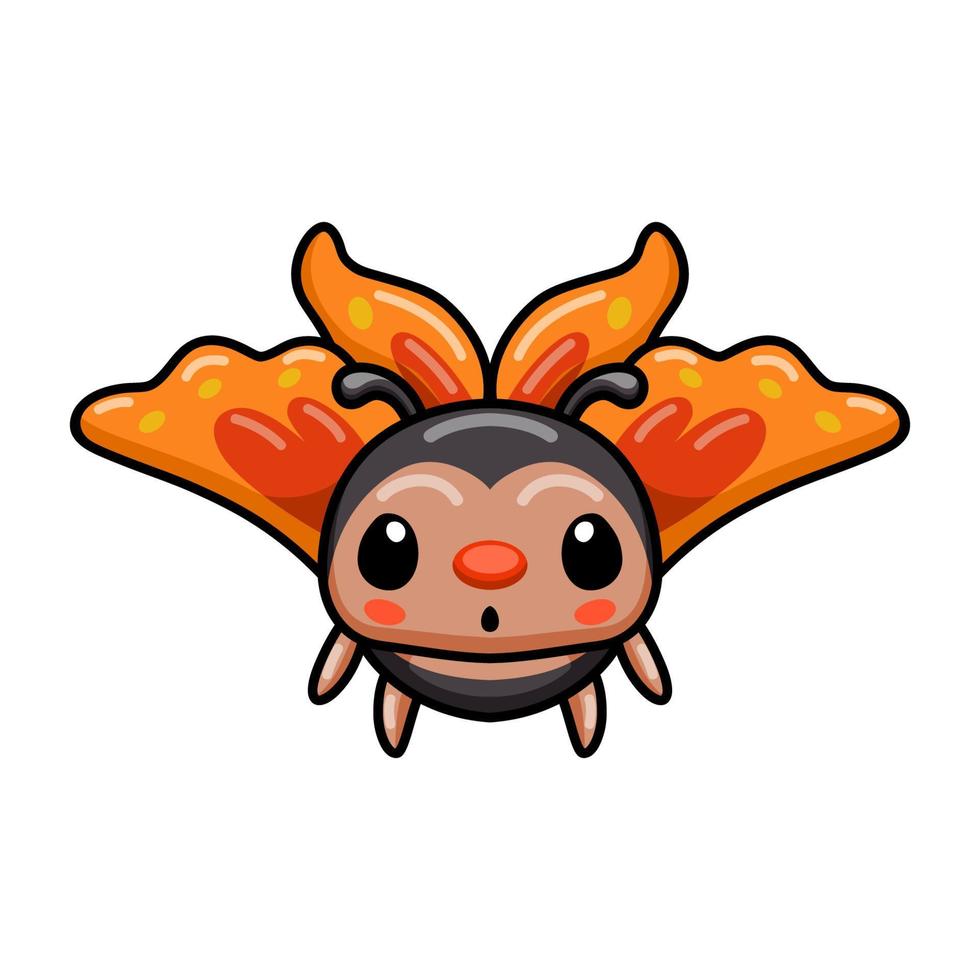 Cute little butterfly cartoon flying vector