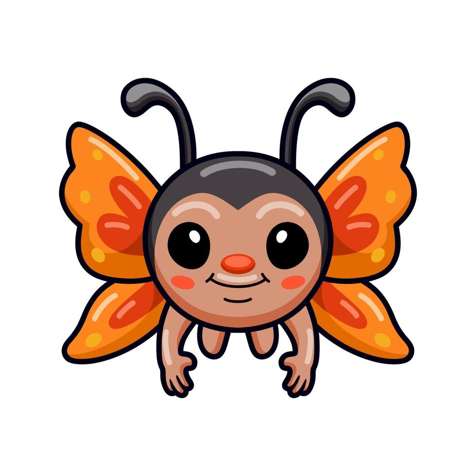 Cute little butterfly cartoon flying vector