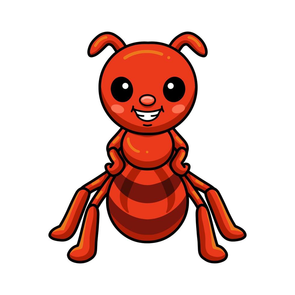 Cute little red ant cartoon vector