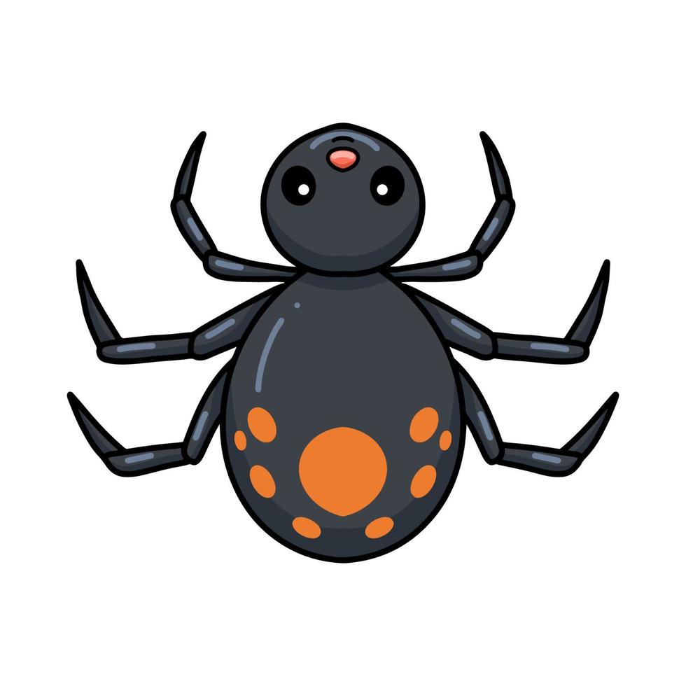 linda pequeña caricatura de araña negra vector