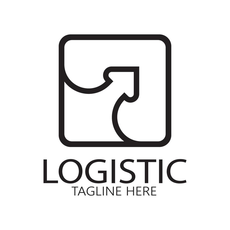 logística logo icono ilustración vector diseño distribución símbolo entrega de bienes economía finanzas