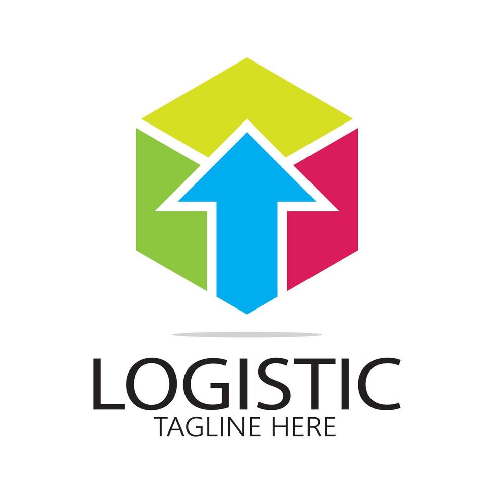 logística logo icono ilustración vector diseño distribución símbolo entrega de bienes economía finanzas