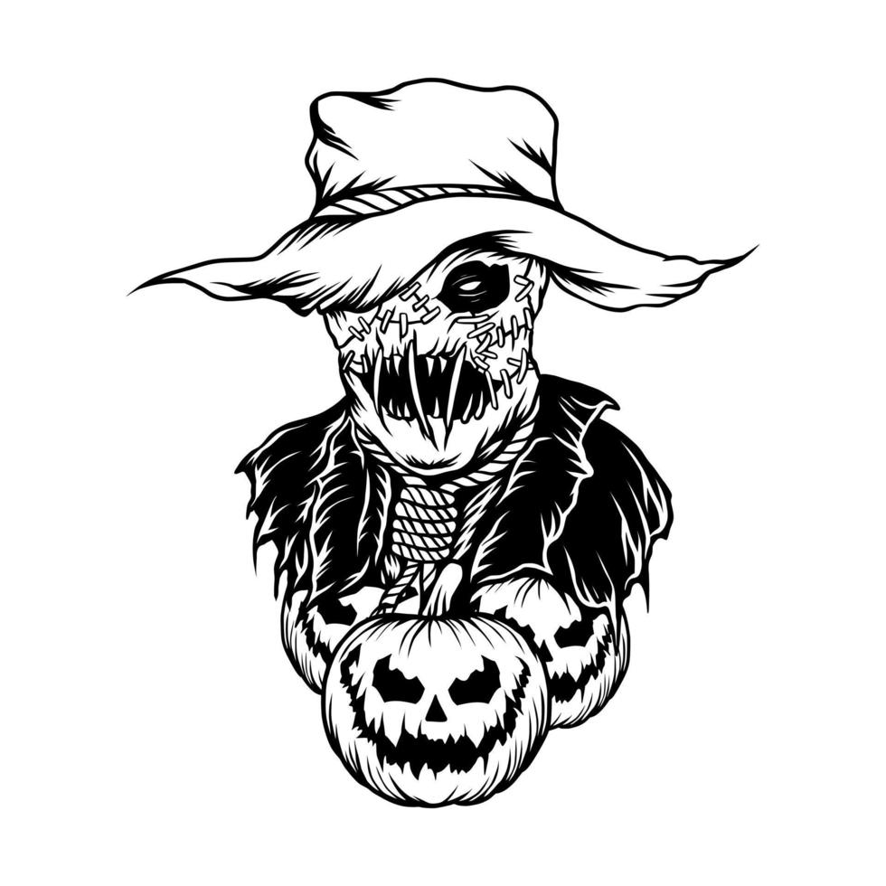 Halloween scarecrow vector art
