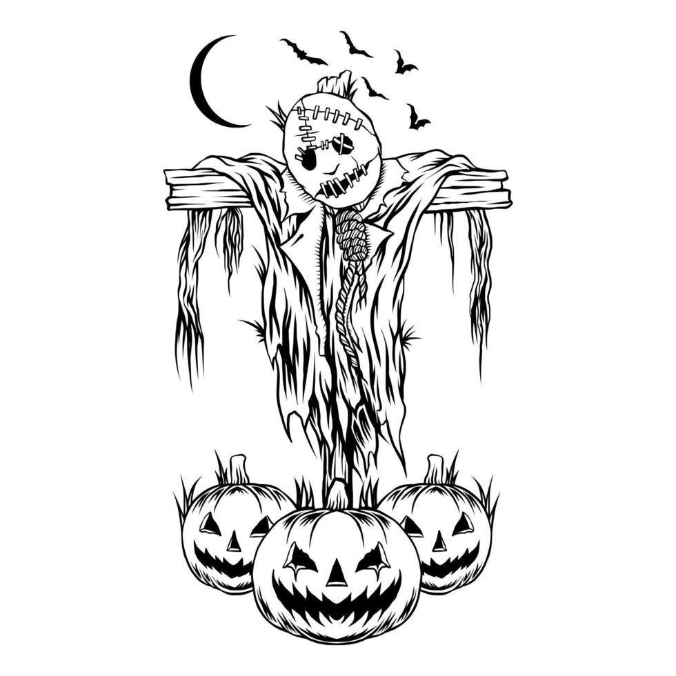 Halloween scarecrow vector art