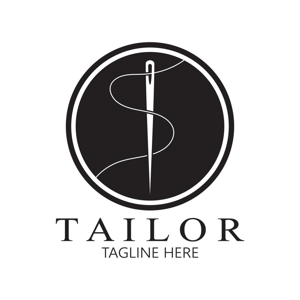 tailor logo icon illustration template combination of buttons for clothes, thread and sewing machine, for clothing product design, convection companies, fashion in vector form