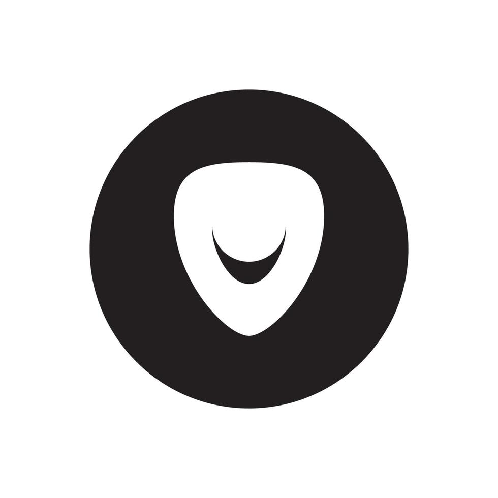 logo icon illustration template simple guitar pick vector design  for badge  music label  music studio  musical instrument business