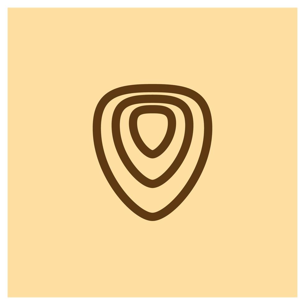 logo icon illustration template simple guitar pick vector design  for badge  music label  music studio  musical instrument business