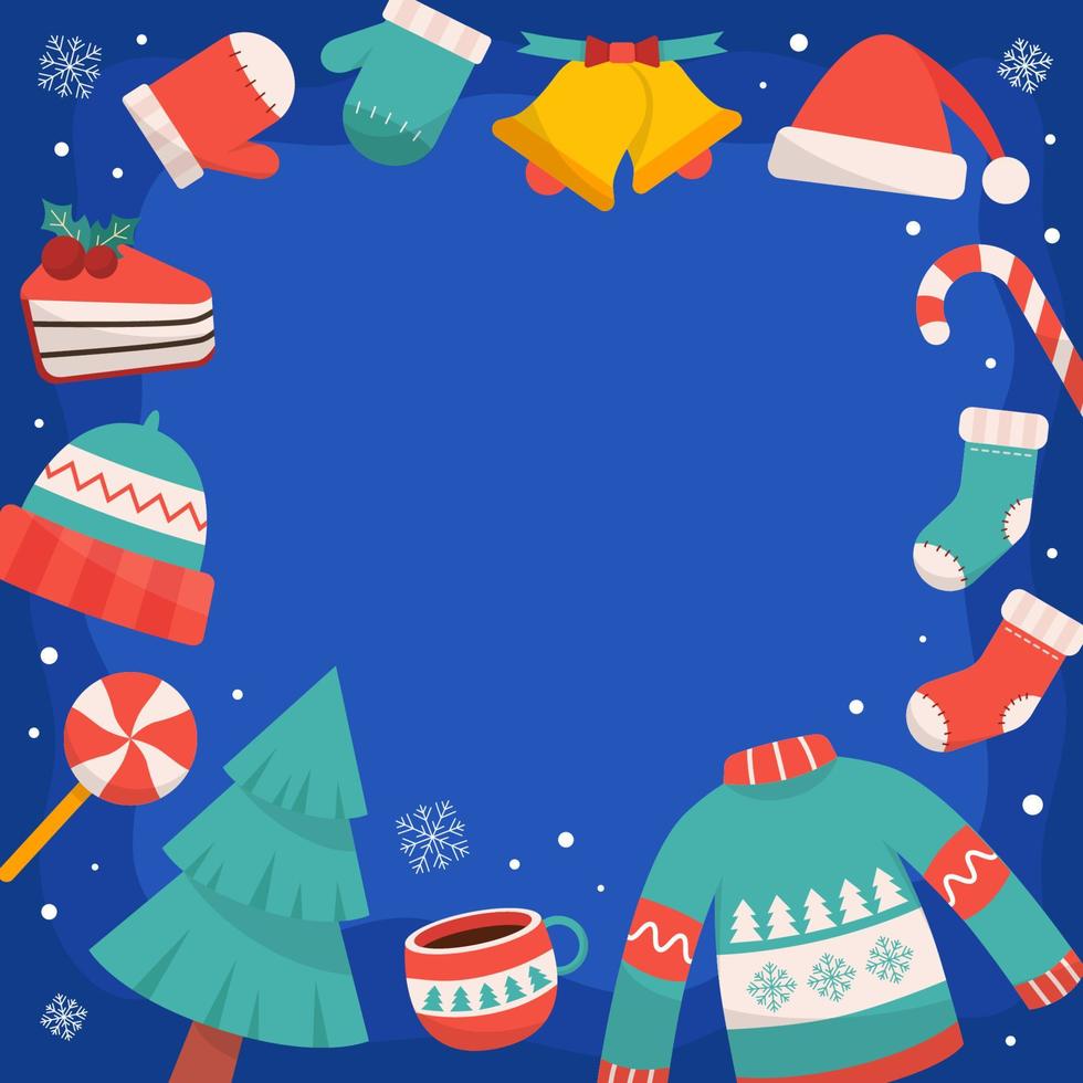 Border Background with Winter Season Elements vector