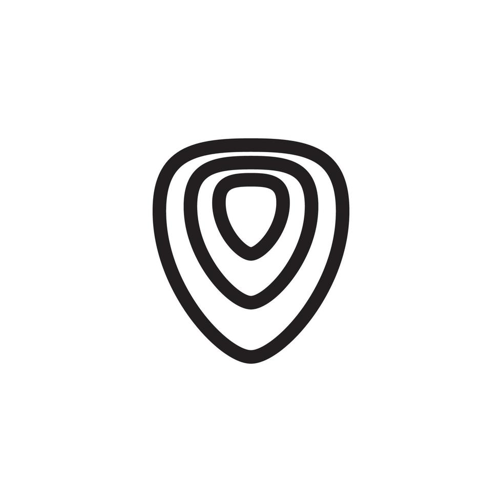 logo icon illustration template simple guitar pick vector design  for badge  music label  music studio  musical instrument business