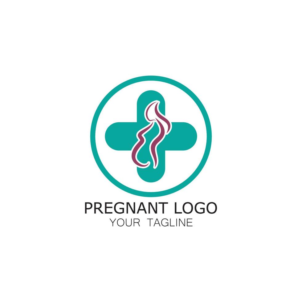 Pregnant template vector icon