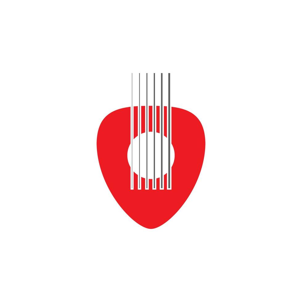 logo icon illustration template simple guitar pick vector design  for badge  music label  music studio  musical instrument business