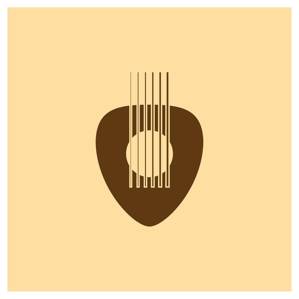 logo icon illustration template simple guitar pick vector design  for badge  music label  music studio  musical instrument business