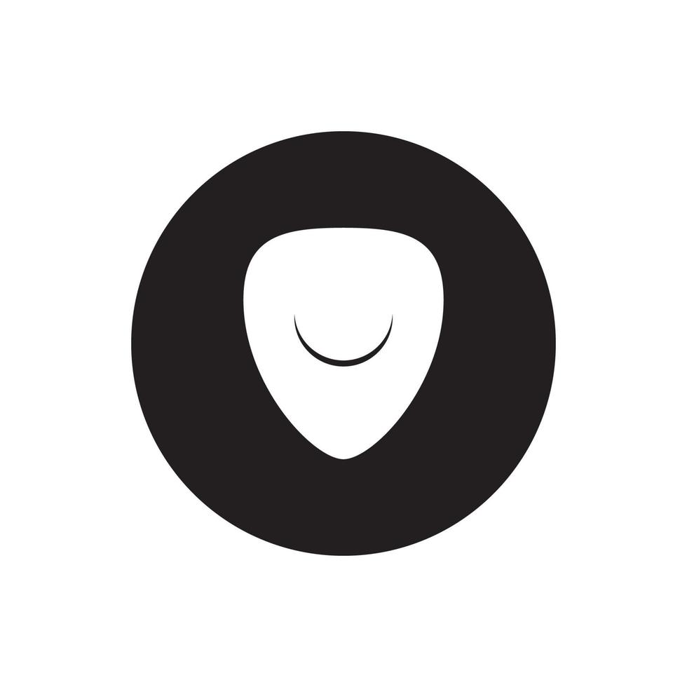 logo icon illustration template simple guitar pick vector design  for badge  music label  music studio  musical instrument business