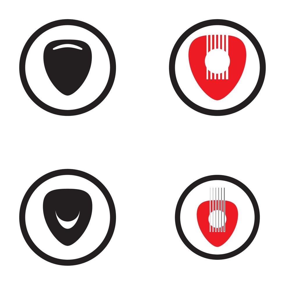 logo icon illustration template simple guitar pick vector design  for badge  music label  music studio  musical instrument business