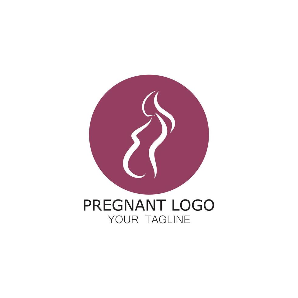 icono de vector de plantilla embarazada