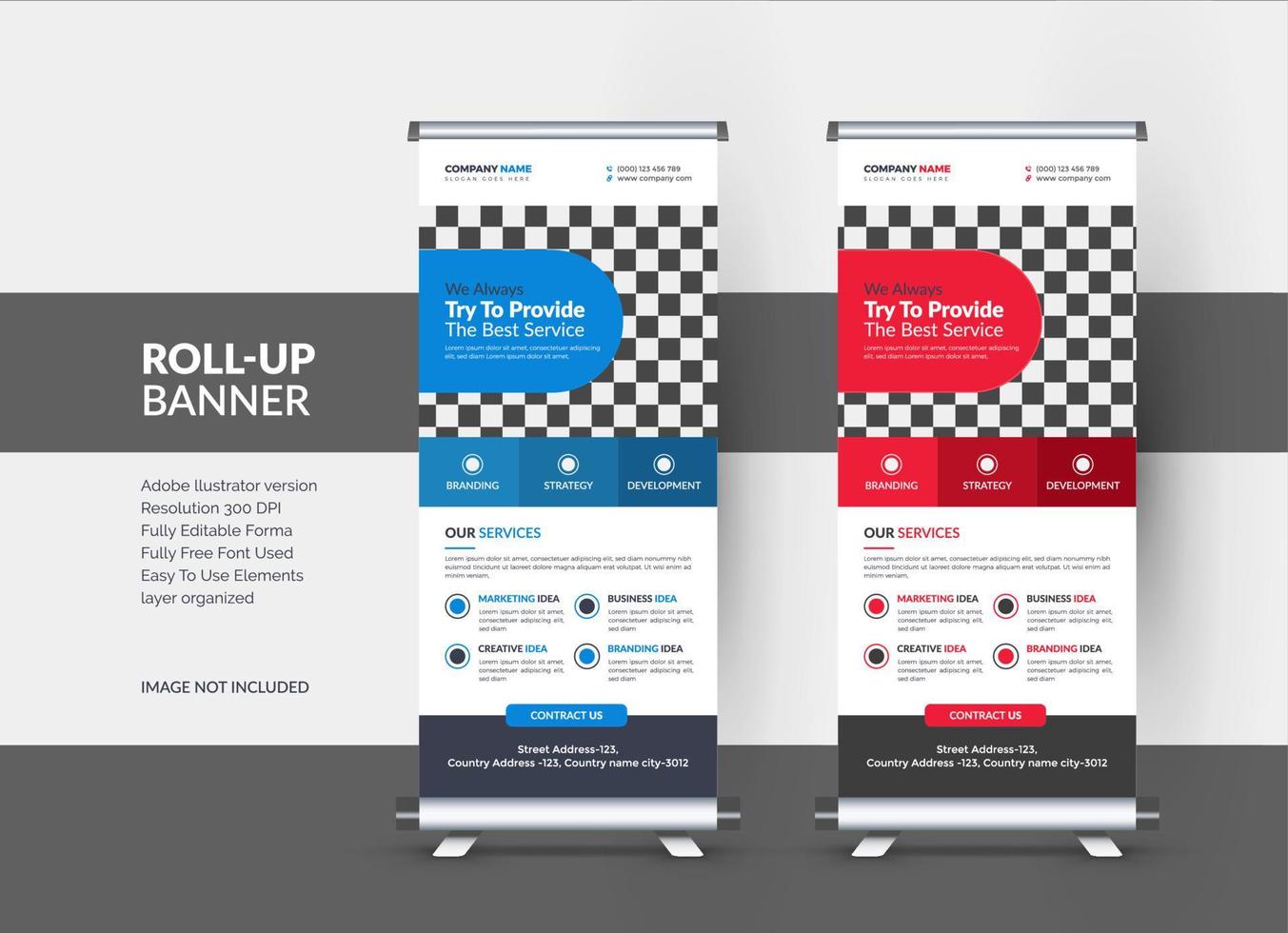 Roll up banner design template for Corporate and business vector