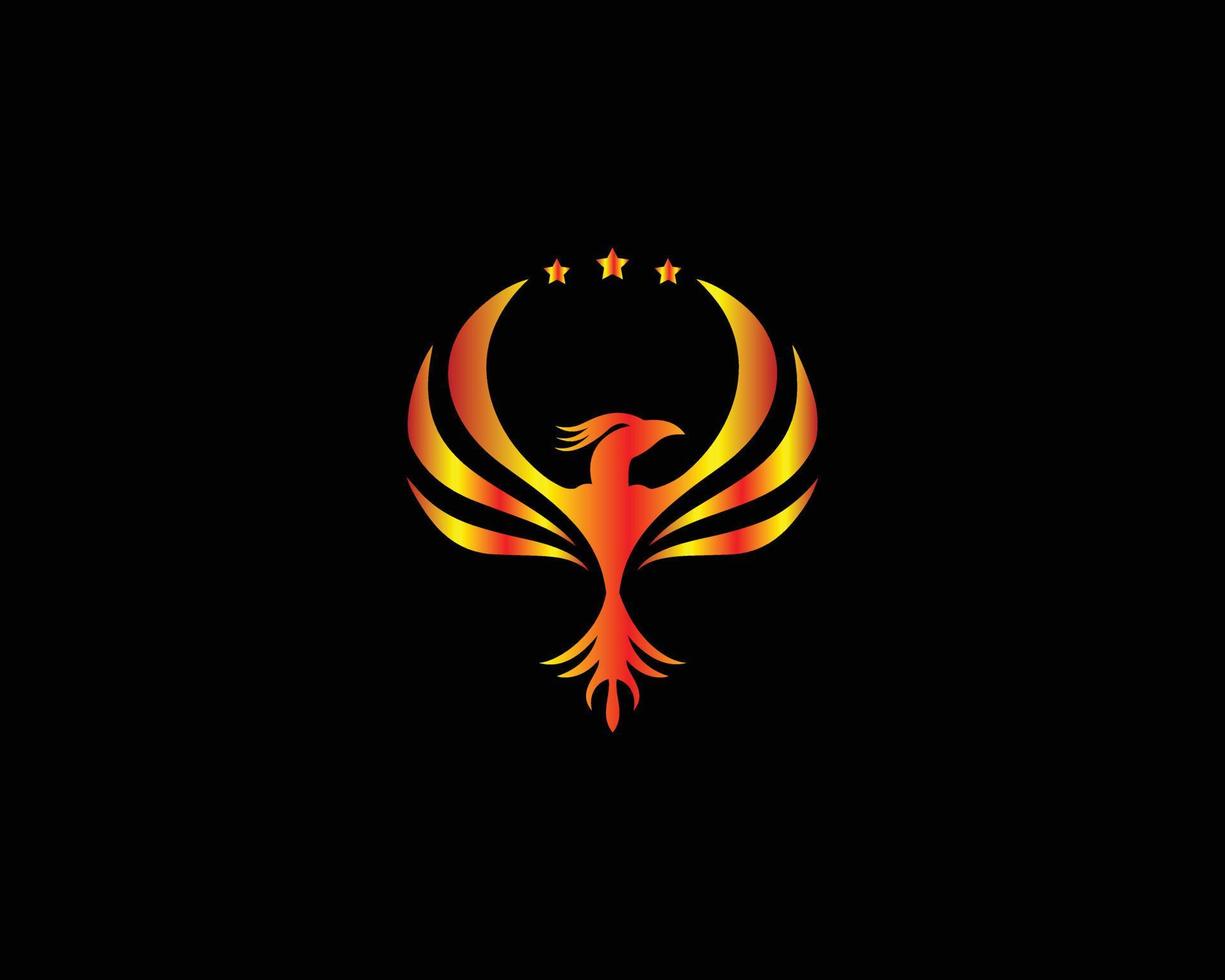 Flying Phoenix Abstract Logo Design Vector Template Logotype Concept.