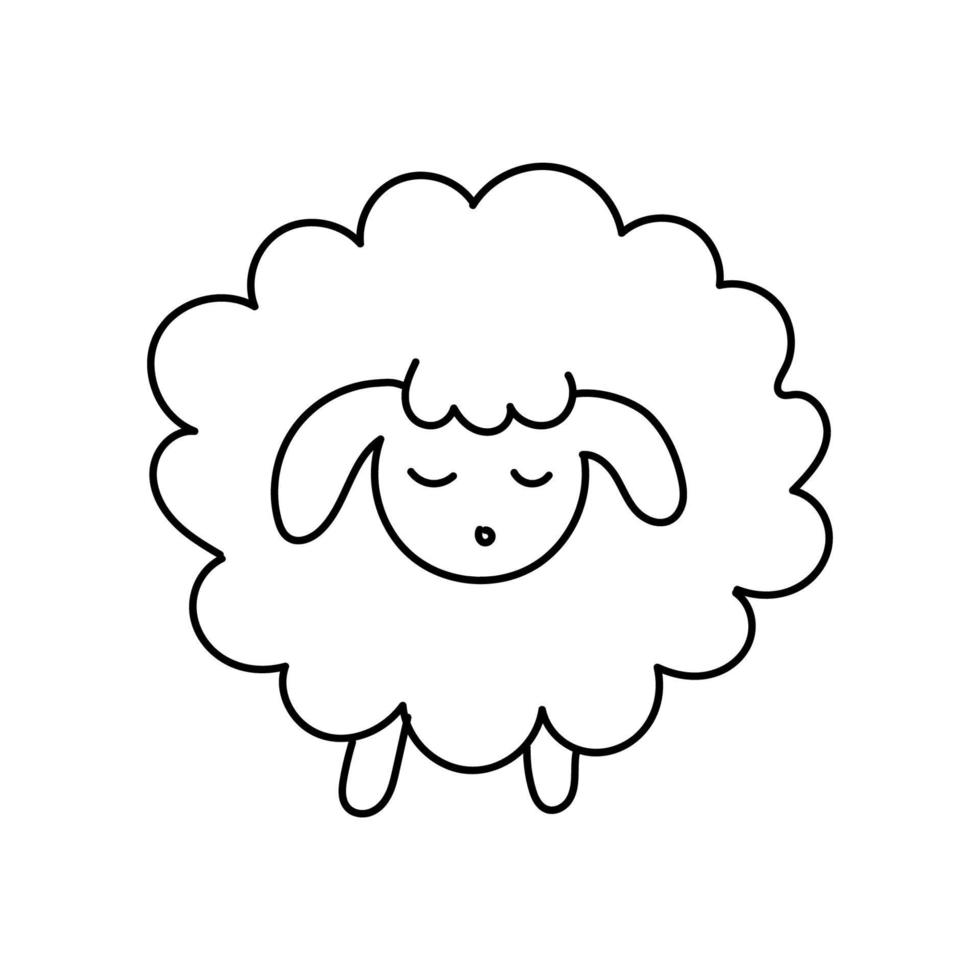 ilustración vectorial dibujada a mano de una oveja vector