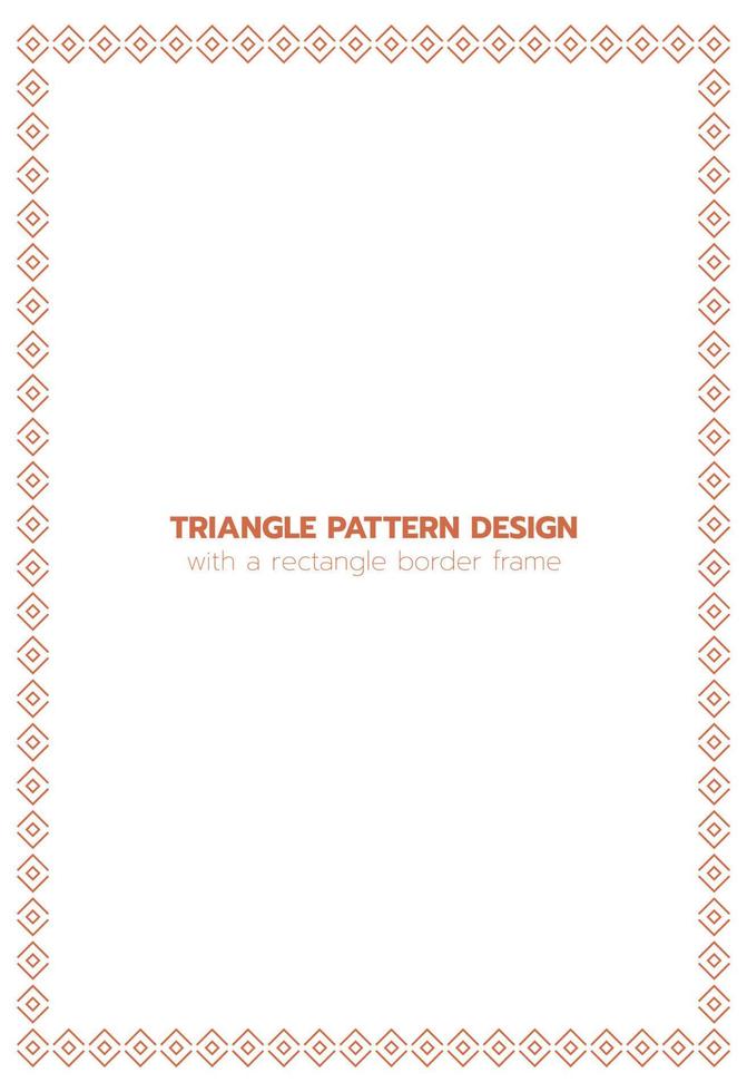 Triangle pattern design with a rectangle border frame vector
