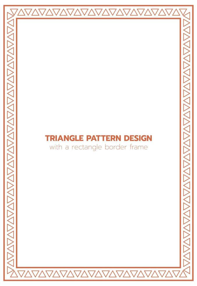 Triangle pattern design with a rectangle border frame vector