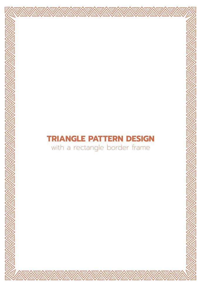 Triangle pattern design with a rectangle border frame vector