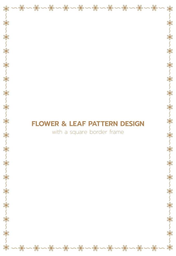 Leaf and flower pattern design with a rectangle border frame vector