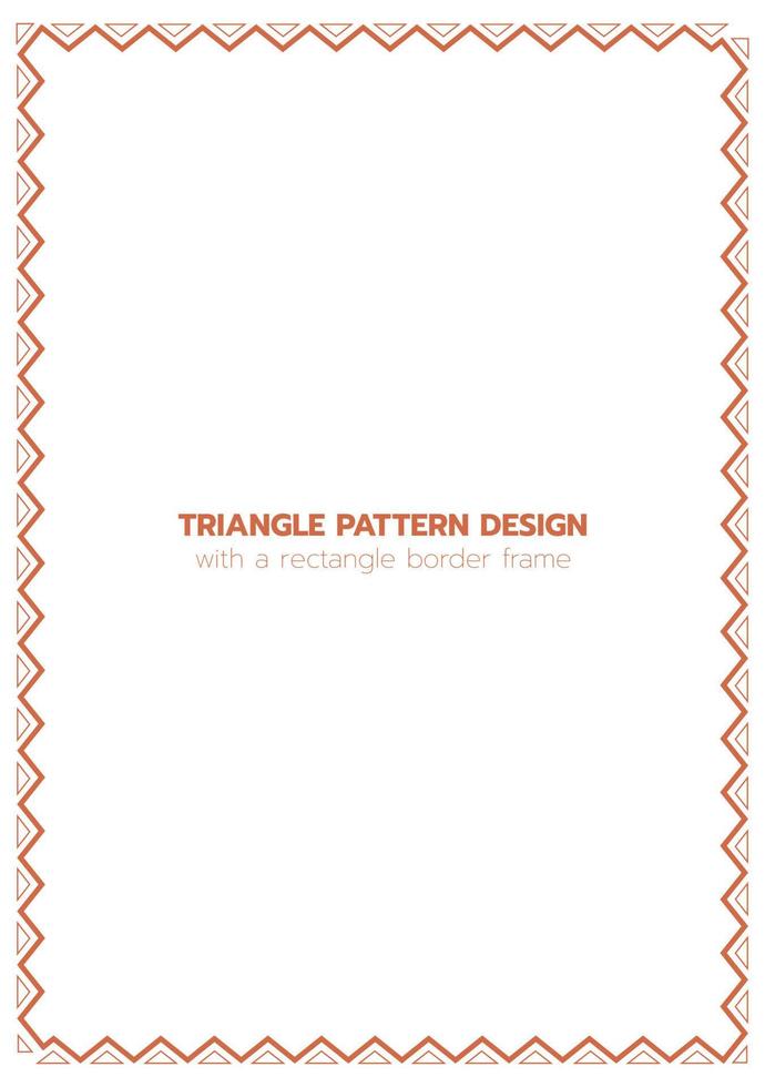 Triangle pattern design with a rectangle border frame vector