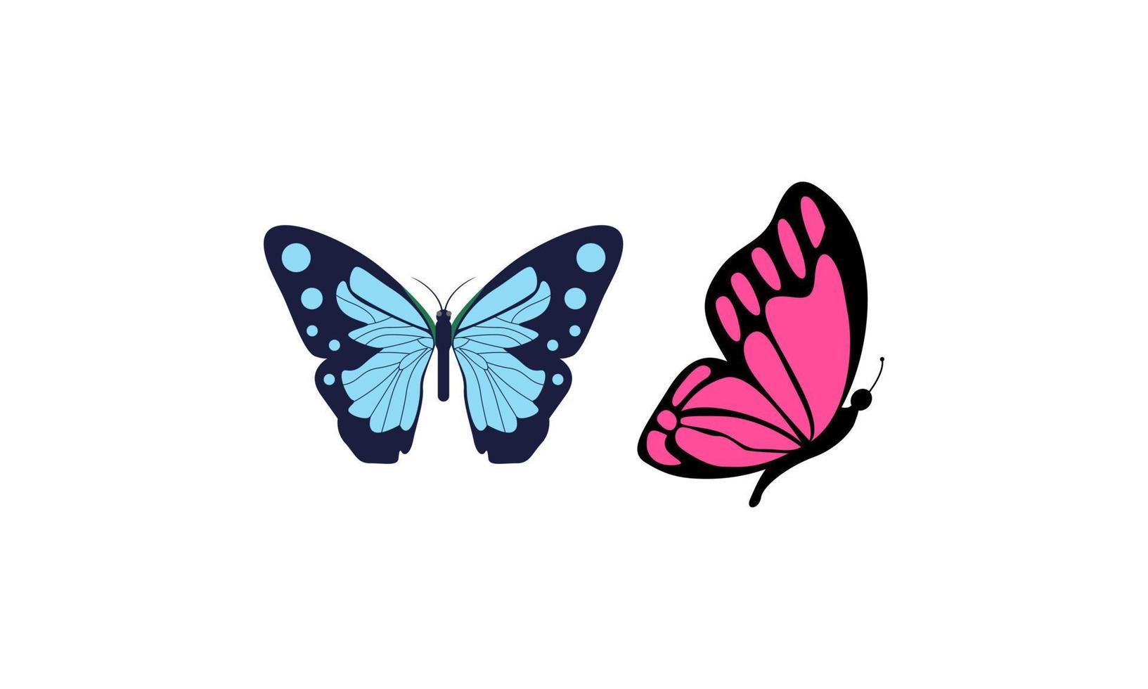 Beautiful color butterfly logo vector art illustration