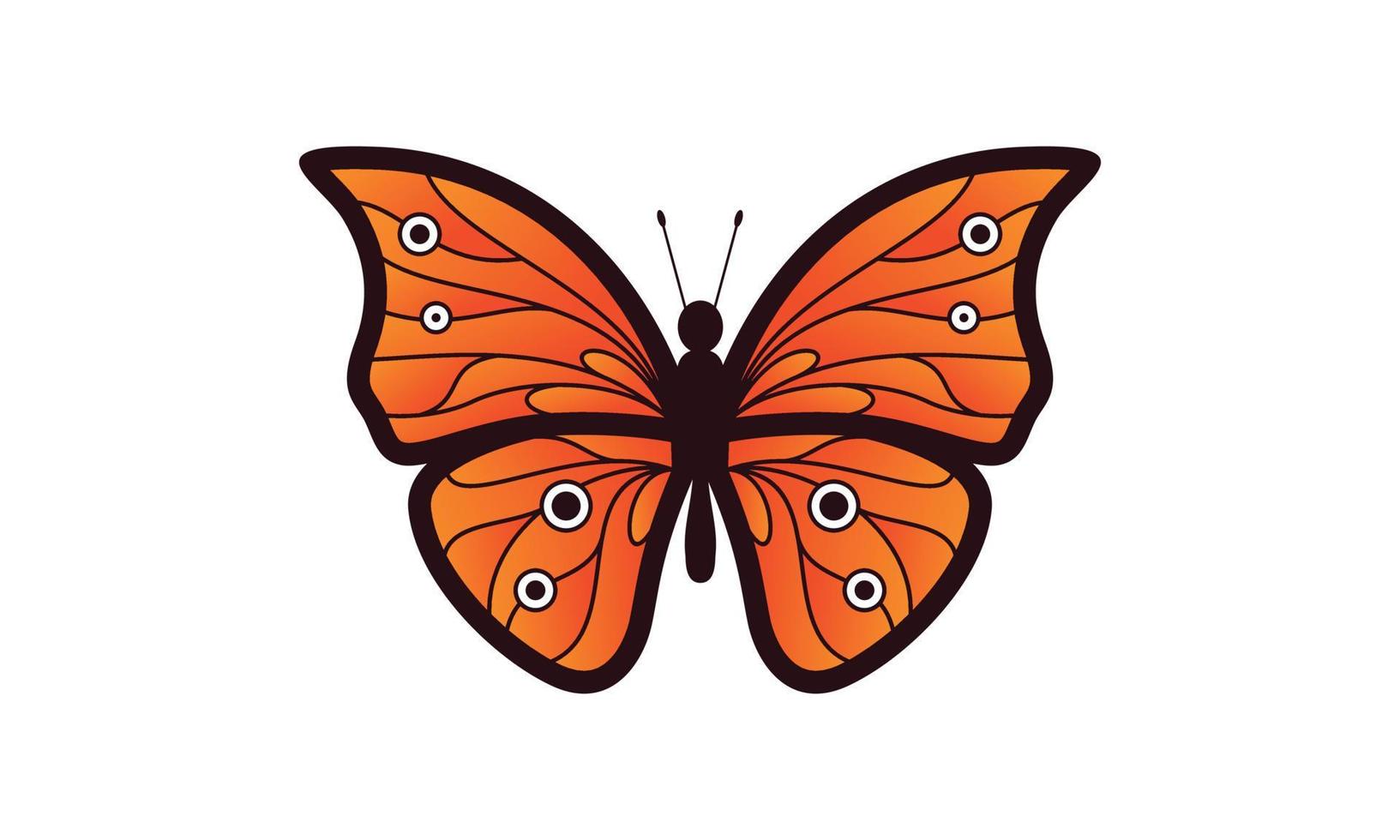 Beautiful color butterfly logo vector art illustration