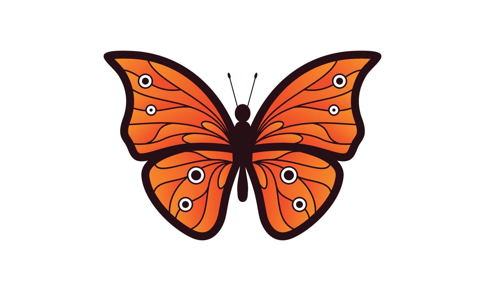 hermoso color mariposa logo vector arte ilustración