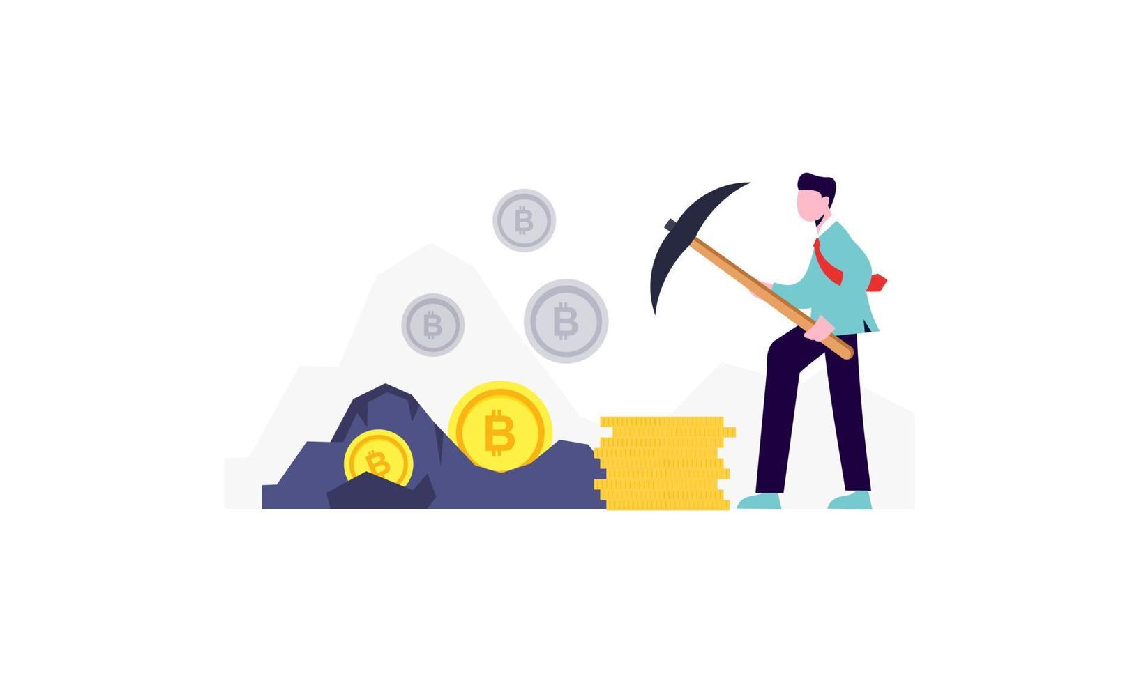 Bitcoin mining cryptocurrency mining investors invest in bitcoin technology concept vector