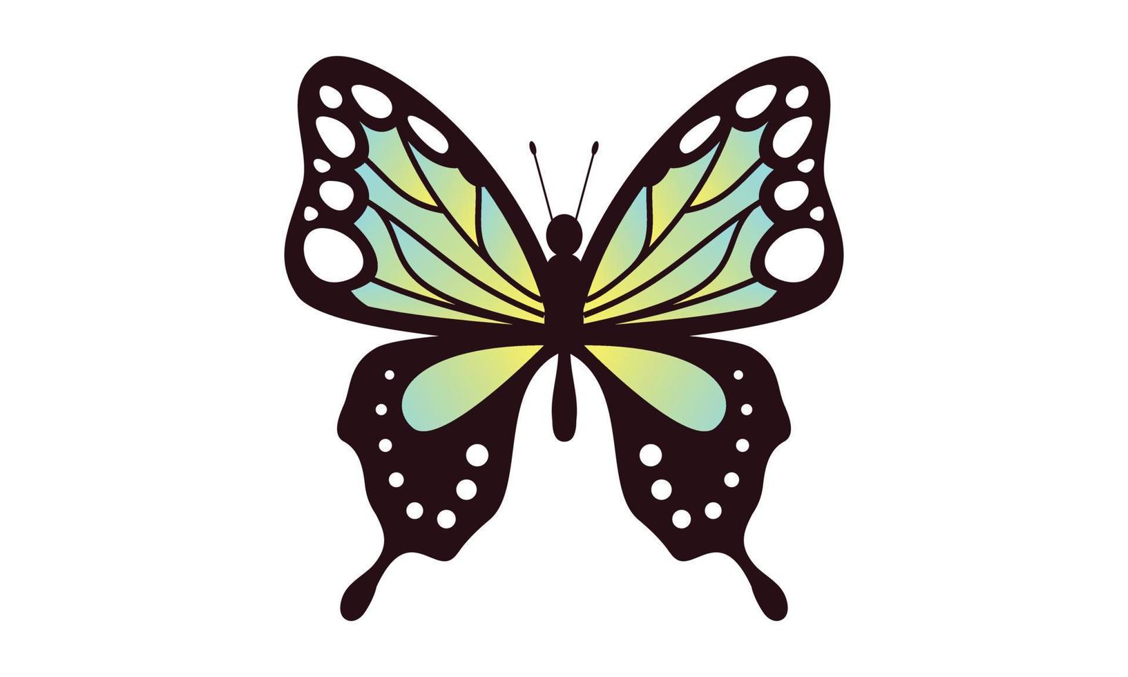 Beautiful color butterfly logo vector art illustration