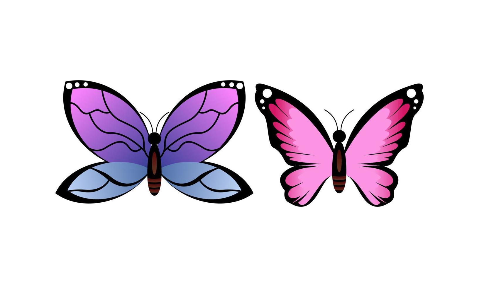 Beautiful color butterfly logo vector art illustration