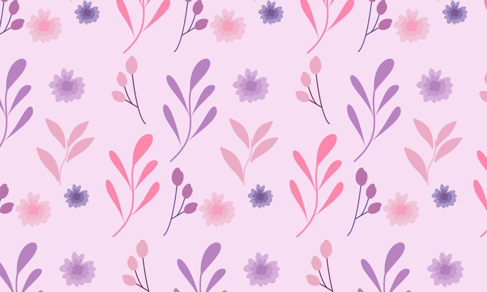 Cute nature flowers and leaves vector. Small colorful flowers vector