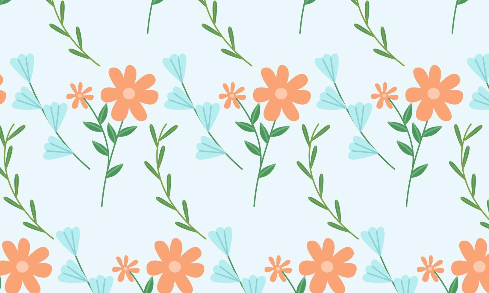 lindo vector de flores y hojas de la naturaleza. pequeñas flores de colores