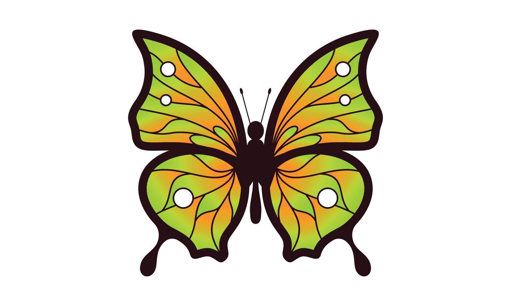 Beautiful color butterfly logo vector art illustration