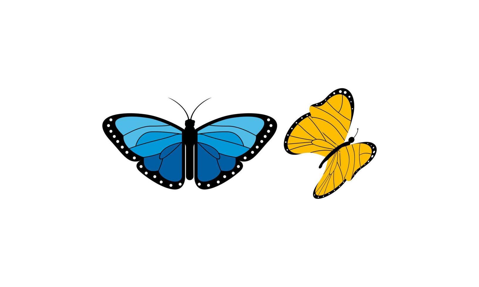 Beautiful color butterfly logo vector art illustration