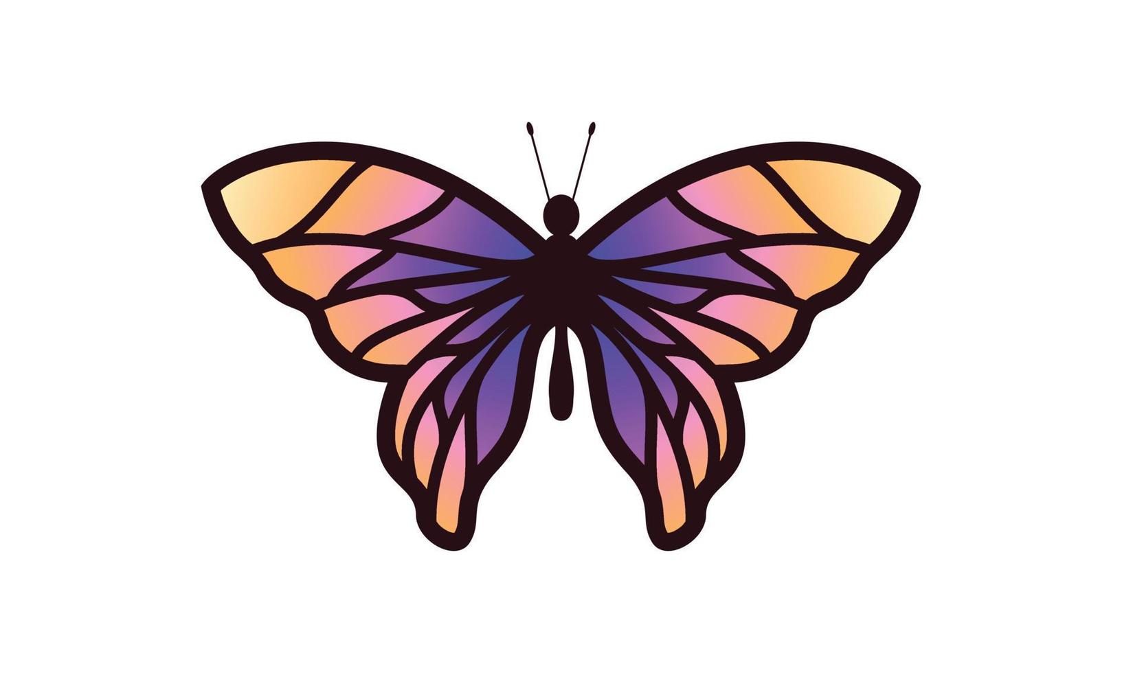 Beautiful color butterfly logo vector art illustration