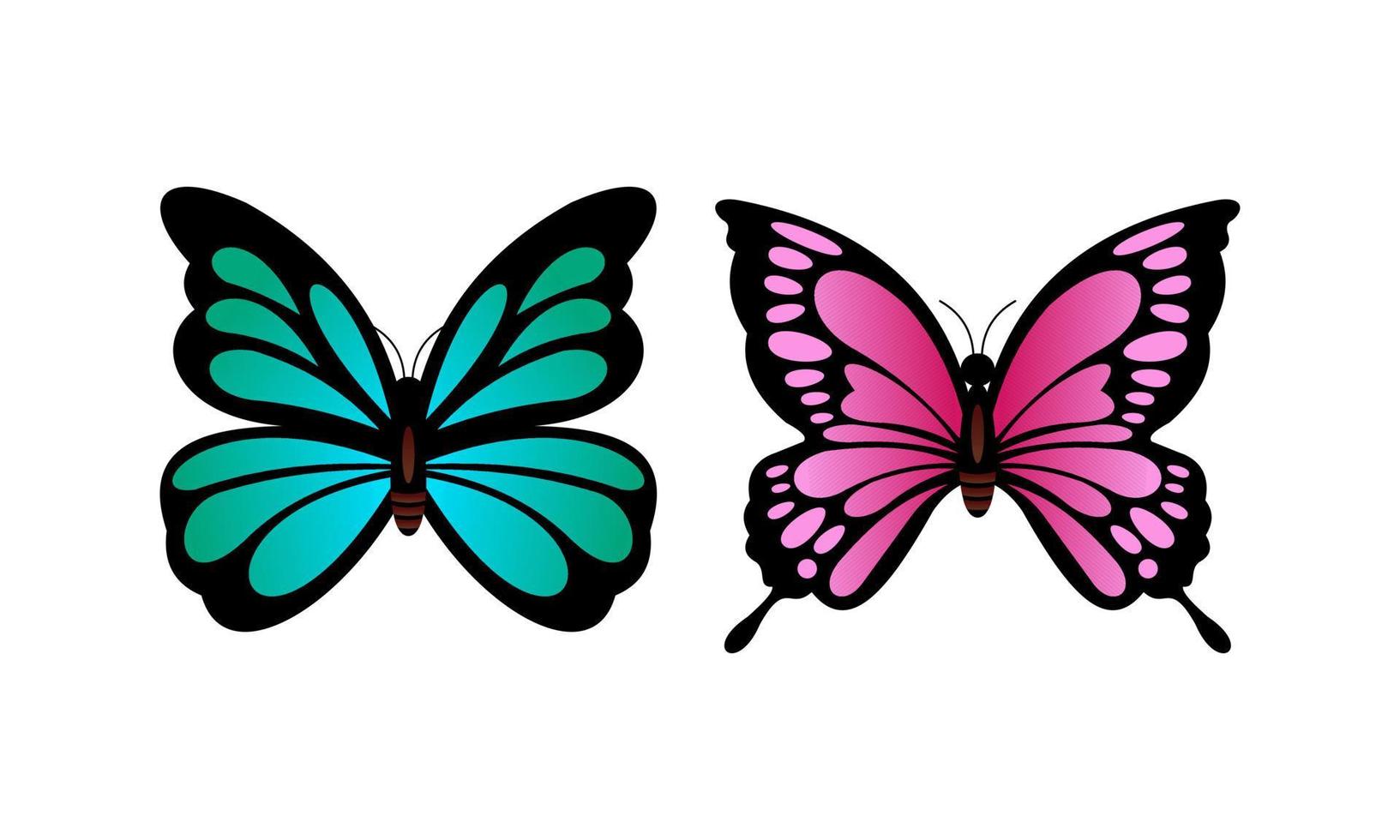 Beautiful color butterfly logo vector art illustration