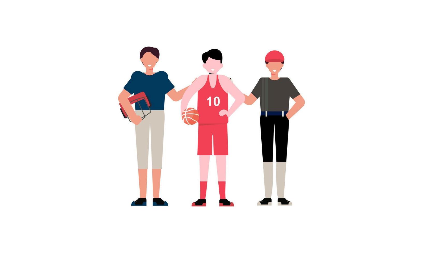 Summer sports of various athletes vector illustration