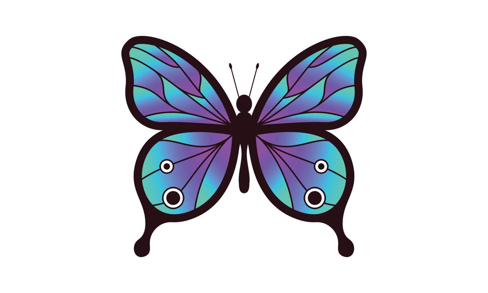 Beautiful color butterfly logo vector art illustration