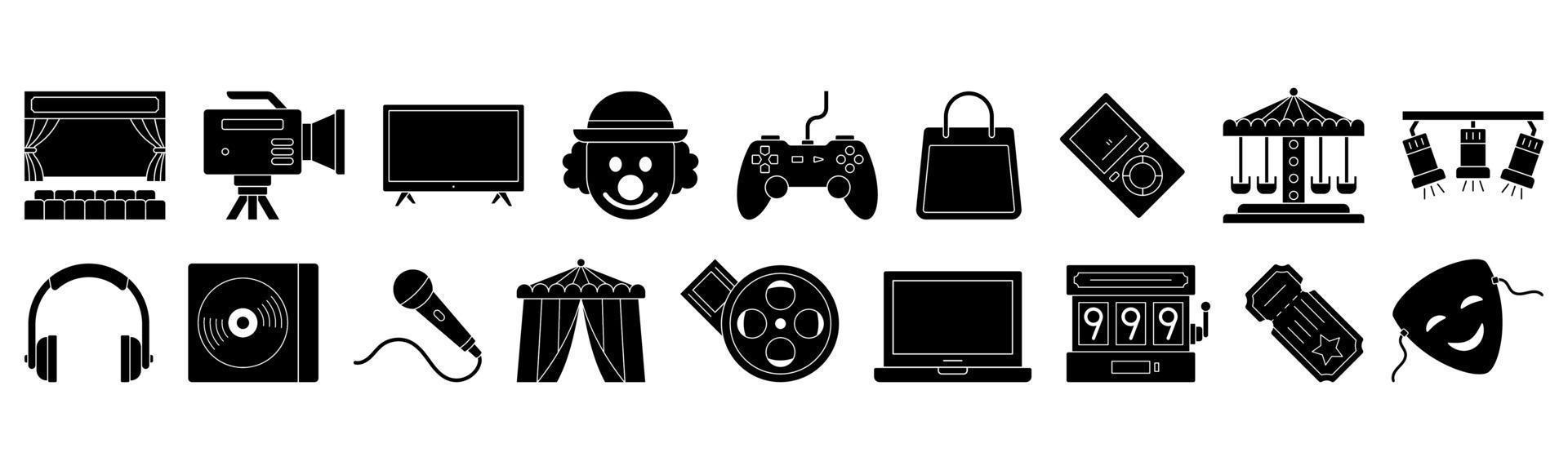 Entertainment icon set design template vector illustration